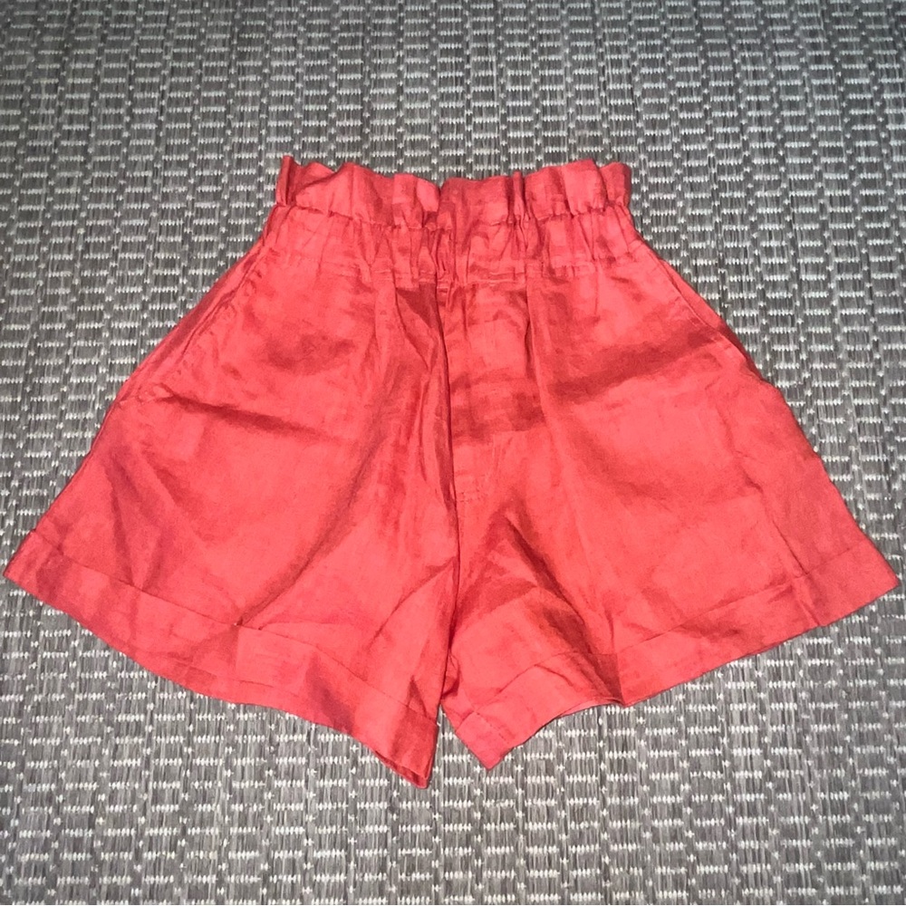 Posse Red High Waist Shorts with Flowy Fit